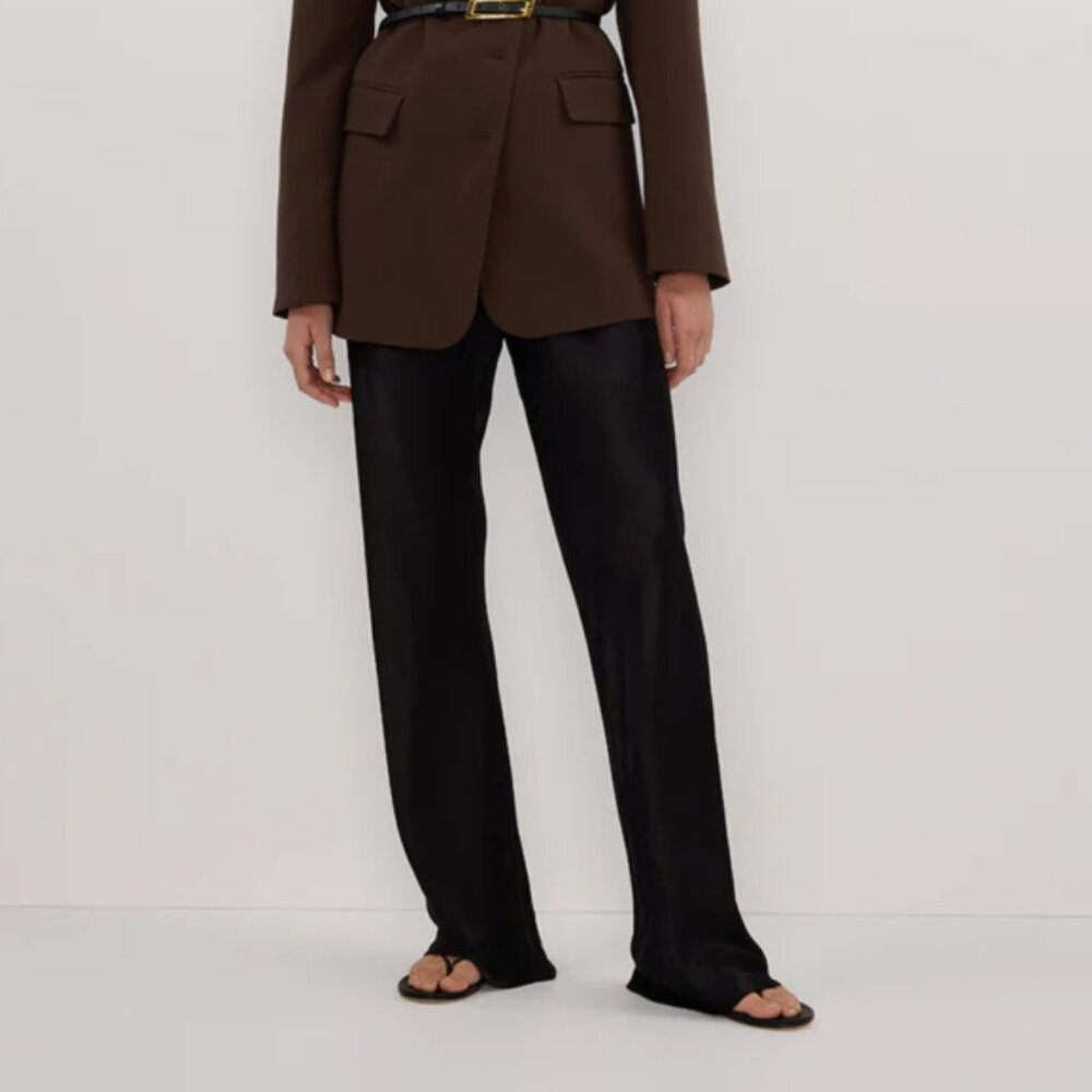 MYKA BLACK SATIN PANT SIZE LARGE